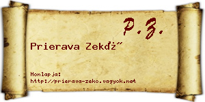 Prierava Zekő névjegykártya